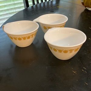 3 Vintage Butterfly Gold Corelle Hook Handle Cups
